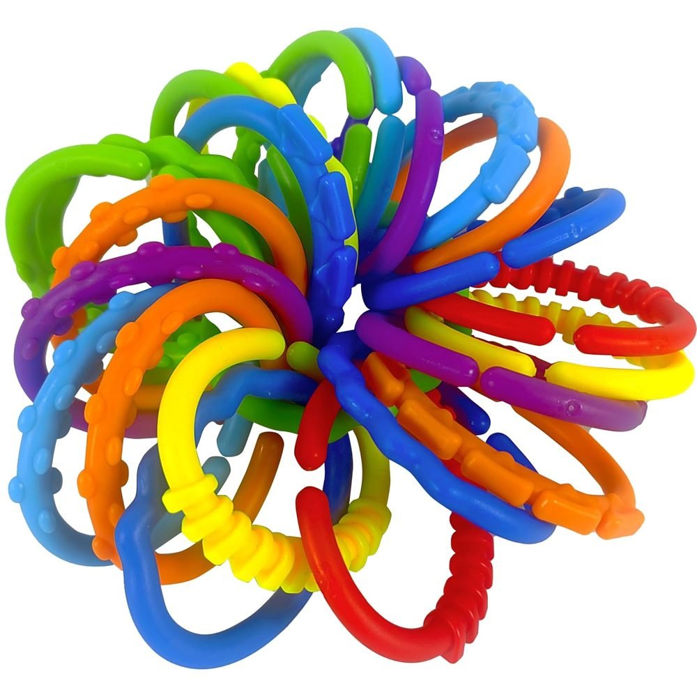 Baby toy attachment rings and links
