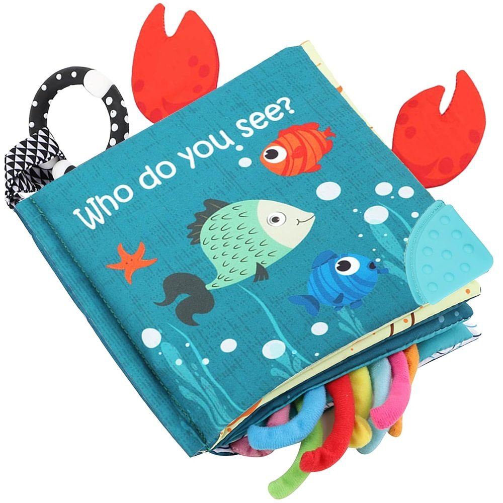 Clip-on baby crinkle book