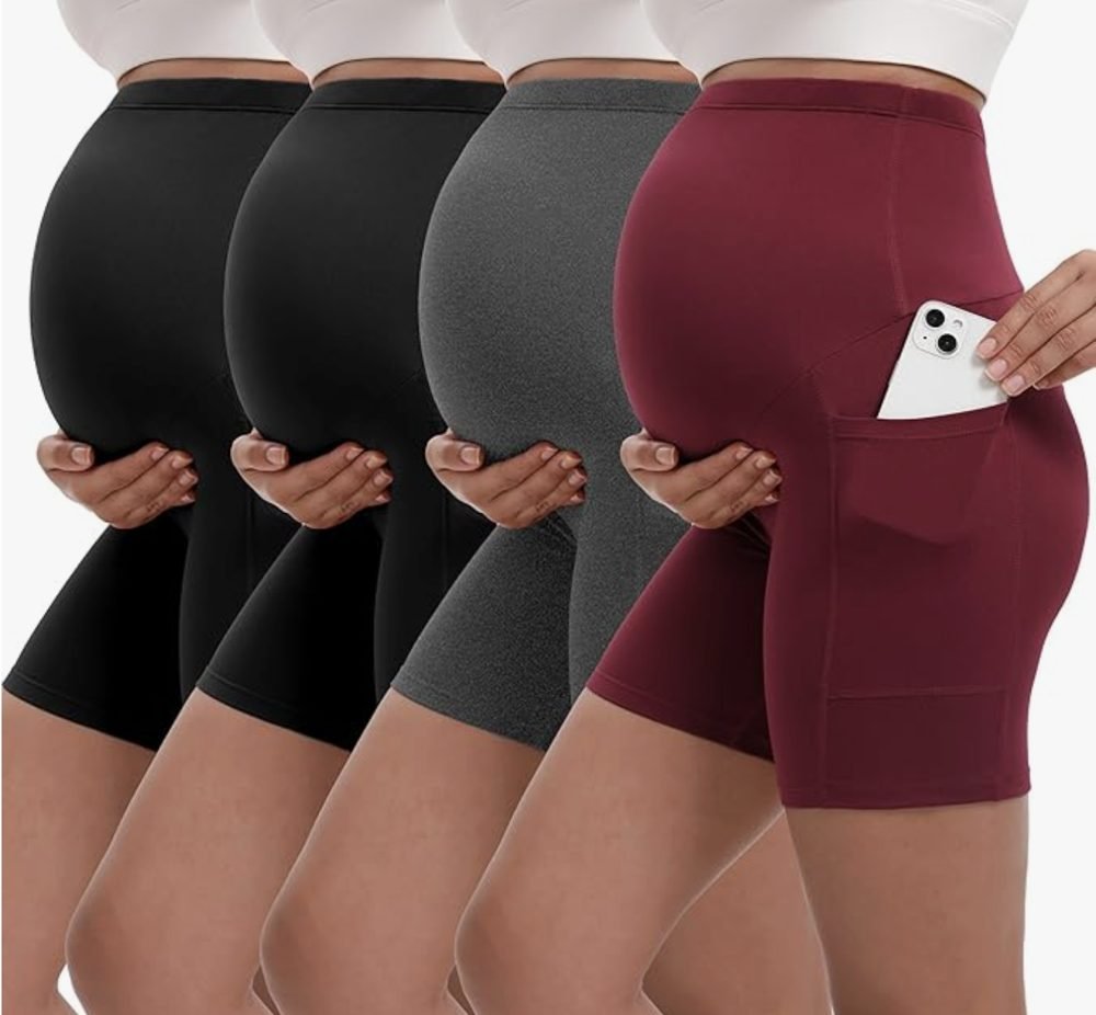 Maternity biker shorts 4-pack with pockets